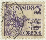 Stamps Spain -  CID - AUXILIO A LAS VICTIMAS DE LA GUERRA 1946