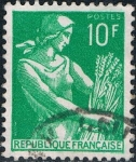 Stamps : Europe : France :  COSECHADORA 1957-59. Y&T Nº 1115A