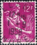 Stamps France -  COSECHADORA 1957-59. Y&T Nº 1116