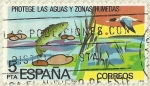 Sellos de Europa - Espa�a -  PROTEGE LAS AGUAS Y ZONAS HUMEDAS