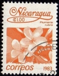 Stamps Nicaragua -  Plumeria rubra