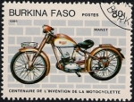 Stamps : Africa : Burkina_Faso :  Centenario de la Invención de la Motocicleta