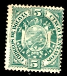 Stamps : America : Bolivia :  Coat of arms 1894