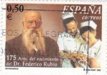 Stamps Spain -  175 Aniv. del nacimiento del Dr. Federico Rubio       (L)