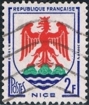 Stamps France -  ESCUDOS DE PROVINCIAS 1958. NIZA. Y&T Nº 1184