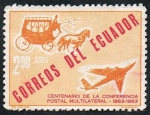 Stamps Ecuador -  CONFEENCIA POSTAL UNILATERAL1863-1963