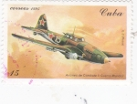 Stamps Cuba -  Aviones de Combate II Guerra Mundial- IL-2(Rusia)