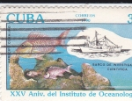 Sellos de America - Cuba -  XXV Aniv.del Instituto de Oceanología