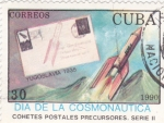 Sellos de America - Cuba -  Día de la Cosmonautica