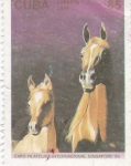 Stamps Cuba -  Expo Filatélica Internacional Singapore-95  Caballos Arabes