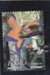 Stamps Spain -  La mujer y las flores- Pintor Alfredo Roldán     (M)