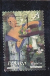 Stamps Spain -  La mujer y las flores- Pintor Alfredo Roldán     (M)