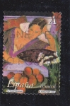 Sellos de Europa - Espa�a -  La mujer y las flores- Pintor Alfredo Roldán     (M)