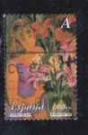 Stamps Spain -  La mujer y las flores- Pintor Alfredo Roldán     (M)