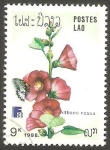 Stamps Laos -   Flor althaca rosea