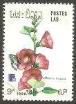 Sellos del Mundo : Asia : Laos :  Flor althaca rosea
