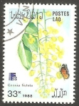 Stamps Cambodia -   Flor cassia fistula