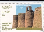 Stamps Spain -  Patrimonio de la Humanidad-  MURALLAS ROMANAS DE LUGO      (M)