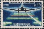 Stamps : Europe : France :  25º ANIV. DEL SERVICIO AEROPOSTAL DE NOCHE. Y&T Nº 1418