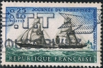 Stamps France -  DIA DEL SELLO 1965. PAQUEBOTE POSTAL LA GUIENNE. Y&T Nº 1446