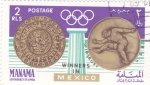 Stamps Bahrain -  Juegos Olímpicos de México-68  Salto de altura