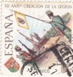 Stamps Spain -  50 aniv. creación de la Legión        (N)