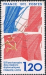Stamps : Europe : France :  50º ANIV. DE LAS RELACIONES DIPLOMÁTICAS FRANCO-SOVIÉTICAS. Y&T Nº 1859