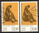 Stamps Germany -  Museos Estatales de Berlín, esculturas en bronce: En la playa, Ludwig Engelhardt (DDR),