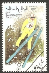 Stamps Morocco -  Sahara - Juegos de Invierno de Albertville 1992, salto de esquí