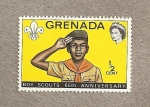 Stamps : America : Grenada :  65 Aniv. Boy-scouts
