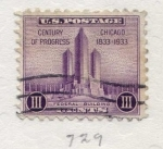 Stamps United States -  CENTURY OF PROGRESS  CHICAGO  1833- 1933  FEDERAL BUILDING