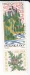 Stamps Poland -  Castillo de Niedzica y Carlina Acaulis