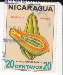 Stamps Nicaragua -  Fruta- Papaya