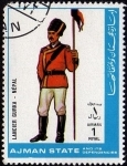 Stamps United Arab Emirates -  LANCIER GURKA - NÉPAL