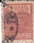 Stamps : America : Brazil :  Recolección del trigo