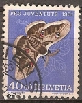 Stamps Switzerland -  Pro juventud (mariposa-polilla).