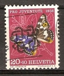 Stamps Switzerland -  Pro juventud ( mariposa Emperador Púrpura).