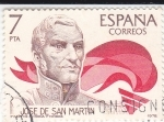Stamps Spain -  José de San Martín- militar            (Ñ)