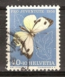 Stamps Switzerland -  Pro juventud (mariposa grande balnca).