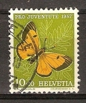 Sellos de Europa - Suiza -  Pro juventud (mariposa amarilla nublada).