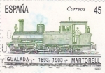 Sellos de Europa - Espaa -  Centenario del ferrocarril Igualada-Martorell  1893-1993    (Ñ)