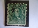 Stamps America - United States -  Benjamin  Franklin. (1706-1790) Leading, author and politician.