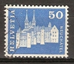 Stamps Switzerland -  Neuchatel Castillo y Colegiata.