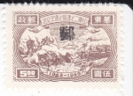 Stamps China -  Tren y transporte en burro