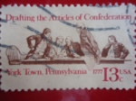 Sellos de Africa - Estados Unidos -  Draftíing the Articles of Confederation. York Town, Pennsylvania-1777