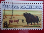Stamps United States -  Rural America - 1873-1973 Angus Cattle-Ganado Angus de Cuernos largos. 