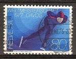 Stamps Switzerland -  Campeonato Mundial de Patinaje de Velocidad,1977 en Davos