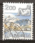 Stamps Switzerland -  Los signos del Zodíaco  Virgo y el glaciar Aletsch.