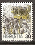 Stamps Switzerland -  Carruaje de correos.