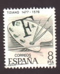 Stamps Spain -  Tiziano 1477-1576